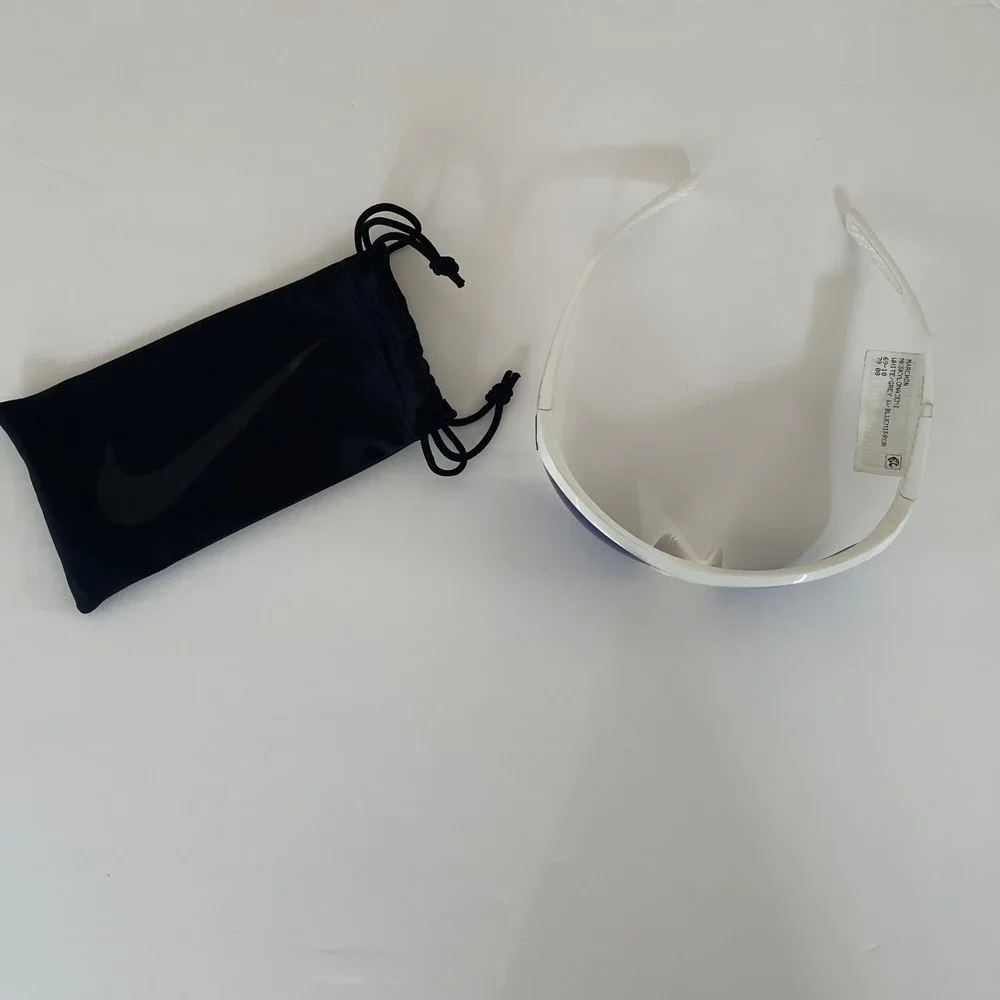 Nike Skylon Ace Sunglasses White Blue Mirror Lens Sport EV1125 104 New Box‎